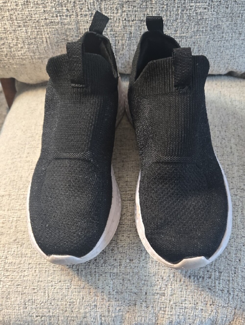 Avia Women’s Black Slip-On Athletic Sneakers with White Sole - Picture 2 of 4
